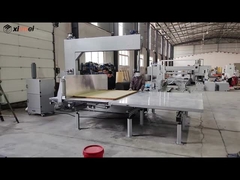 Bốn bánh xe hướng dẫn máy cắt bùn dao dọc với bàn làm việc nhôm di chuyển bằng tay cắt cao