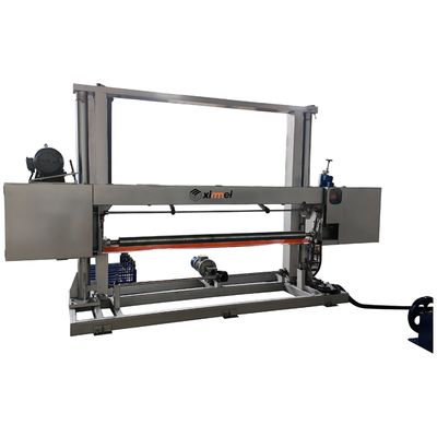 Máy xẻ ngang bán tự động khối PU tái sinh mật độ 160 Kg/m³ (khối PU cứng 120 ILD) ổn định cao, trang bị bộ điều khiển DELTA và thiết kế cơ khí tối ưu, vật liệu chắc chắn.
